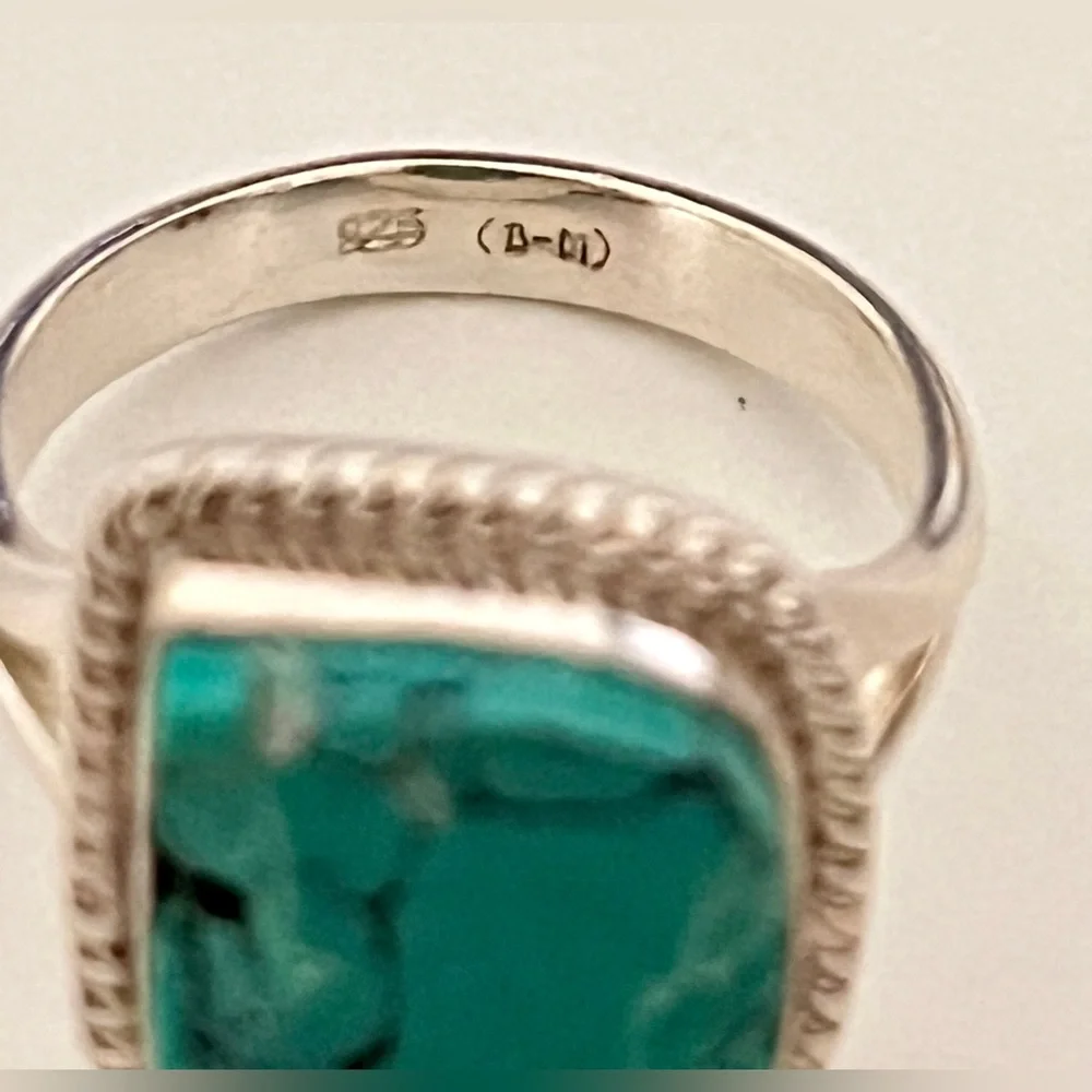 Sterling Silver Raw Turquoise, Ring Size 7 - Picture 7 of 8